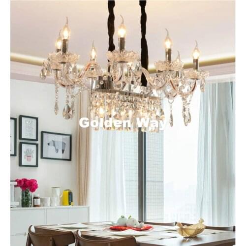 Free Shipping Modern Crystal Chandeliers Lighting Lustre de Crystal Clear Color Ceiling Lamp Dining room Light Fixtures LED Lamp