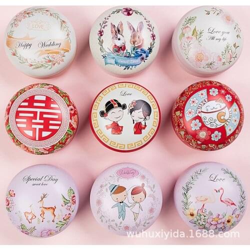 Large round macaroon drum tin candy box wedding candy box wedding candy packaging gift box iron
