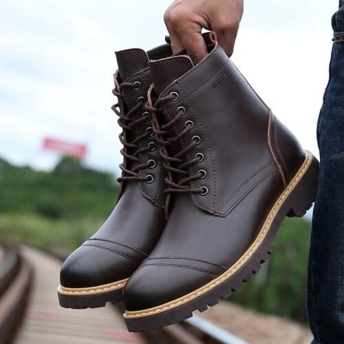Brand 2019 winter leather new high to help fashion personality comfortable high quality outdoor leisure Martin boots large size