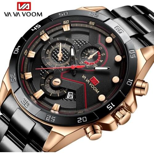 VAVA VOOM Top Luxury Mens Watch 30m Waterproof Date Clock Male Sports Watches Men Quartz Casual Wrist Watch Relogio Masculino