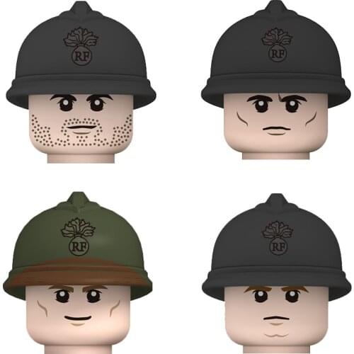 WW2 France Infantry Soldiers Figures Building Blocks WW1 Military France Army Helmet Parts Mini Bricks Toy For Children