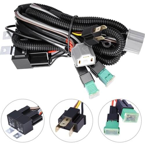 H4 9003 dual high beam headlight relay wiring harness with high temperature ceramic plug fog lamp relay wiring harness socket