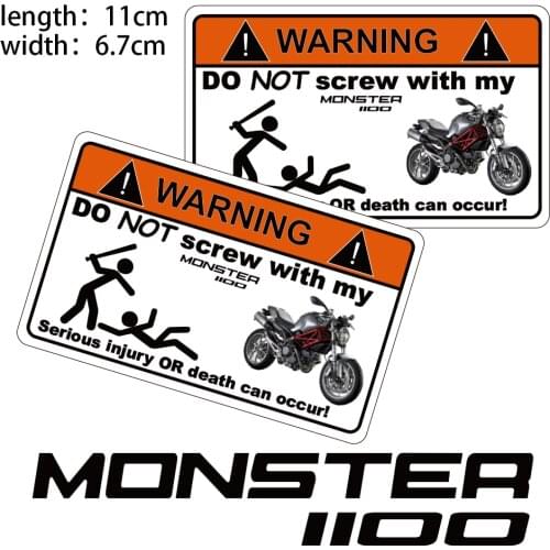 KODASKIN Motorcycle Cheap 2D Creative Warning Sticker Decal for DUCATI MONSTER 1100