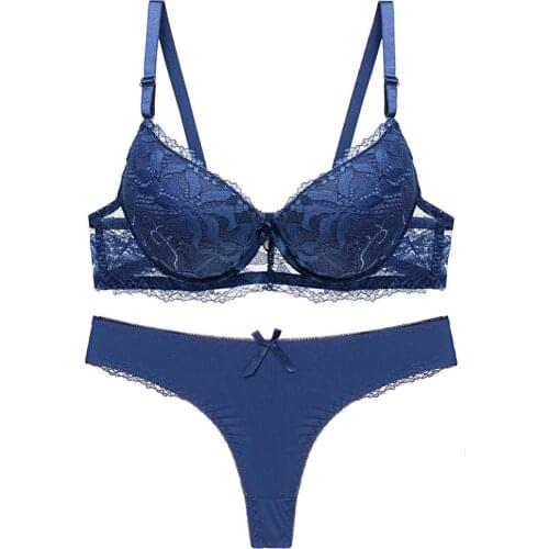 CYNTHRA Bra Set Womens Sexy Lace Embroidery Gather Adjustable Underwear Soft Breathable Ladies Bras T Panties Lingerie Sets