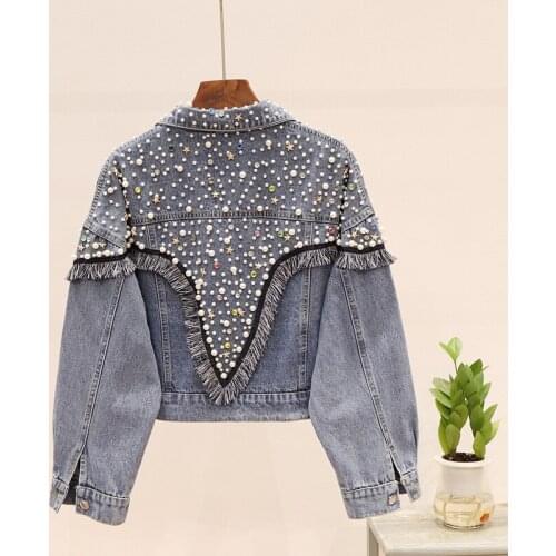 Brief paragraph easing New the new during the spring and autumn edition heavy hammer bead tassel joker coat