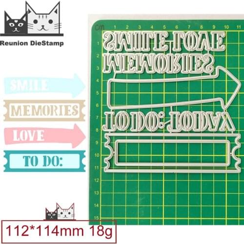 LOVE TO DO Arrow English Metal Cutting Dies Decorative Scrapbooking Steel Craft Die Cut Embossing Paper Cards Stencils