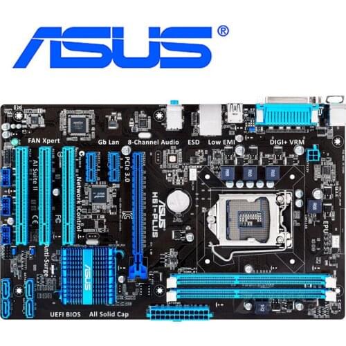 LGA 1155 For Intel H61 ASUS H61-Plus 100% Original Motherboards DDR3 16G H61-Plus Desktop Mainboard PCI-E X16 Systemboard Used