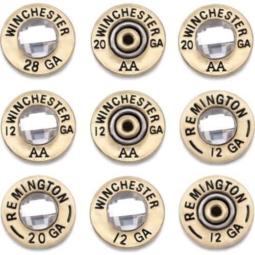 20mm Bullet Shell Metal snap button jewelry DIY bracelet WINCHESTER 12 20 28 GA KC293