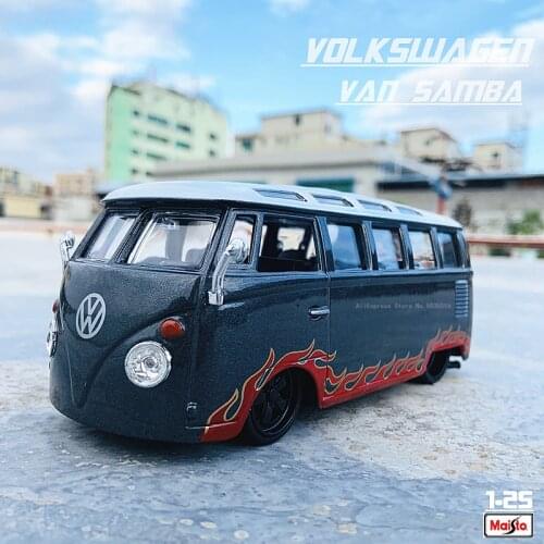 Maisto 1:25 Volkswagen bus simulation alloy car model crafts decoration collection toy tools gift