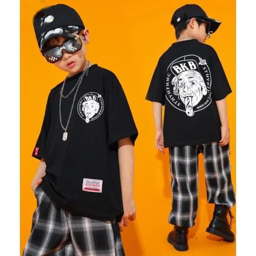 2020 Fashion Hip Hop Clothes For Boys Short-Sleeved Tops Loose Pants Street Wear Child Performance Costume Festival Outfit BI802