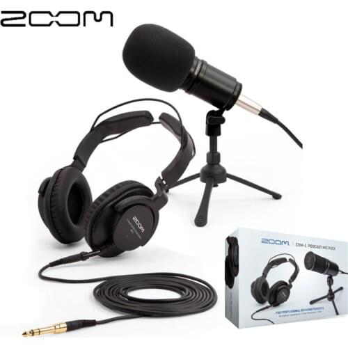 ZOOM ZDM-1 PODCAST MIC PACK ZMD-1 Microphone and ZHP-1 Headphone Recording Set For Professional Sounding Podcast ZDM-1PMP