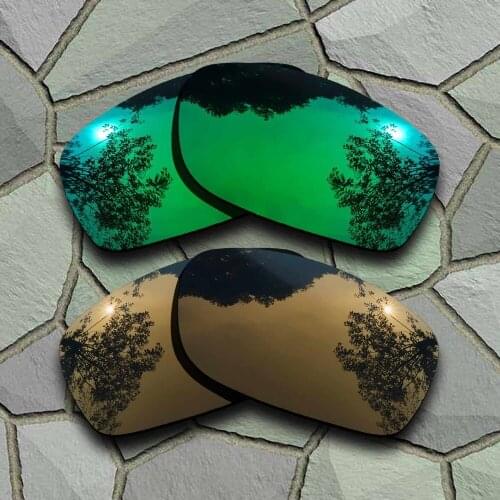 Jade Green&Bronze Copper Sunglasses Polarized Replacement Lenses for Oakley Fives Squared