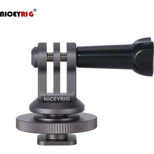 Niceyrig Action Camera Tripod Mount Cold Shoe(Hot Shoe) Adaptor for GoPro MAX/GoPro HERO/DJI Osmo