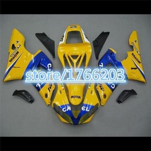 100%NEW fairing kit for YZF-R1 00-01 YZF R1 00 01 YZF 1000 R1 2000 2001 fairings yellow blue BBF