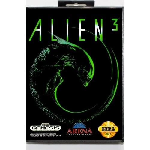New 16 bit MD game card - alien 3 with Retail box For Sega genesis system