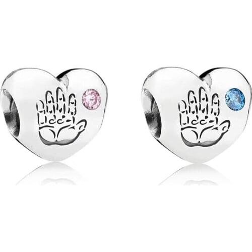 Classic Discontinued Baby Girl And Baby Boys Charm Heart-shaped Handprint Inlaid Zircon Original Female Fashion Jewelry