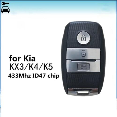 Original Size Car Smart Remote Key Suit for KIA K5 K4 KX3 Sportage Sorento Rio after 2016 Year with ID47 Chip 433Mhz Frequency