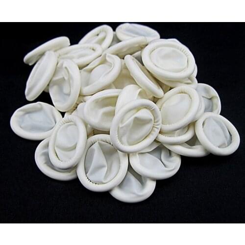 Eyebrow Extension Gloves Practical Disposable Anti Static Rubber Latex Finger Cots Off Eyelash Extension Accessories 100 pcs/lot