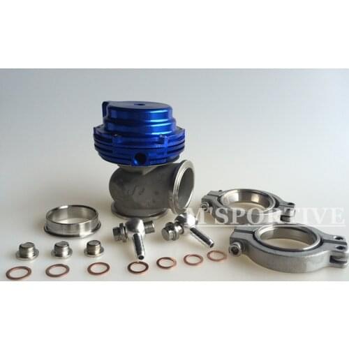 Wastegate MVS 38mm Wastegate Black With V-Band and Flanges All Springs Black / Blue