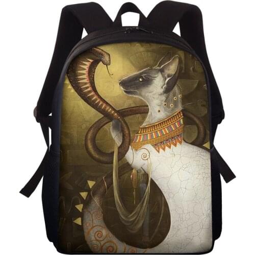 ELVISWORDS Personality Ghost Cat Print Backpacks For Women Men Rucksack Teenager Customize 15Inch Mochila Escolar Brand knapsack
