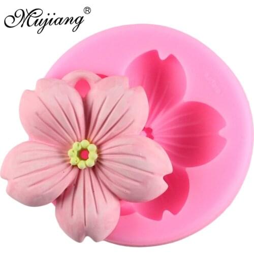 Sakura Flower Shaped Aromatherapy Wax Silicone Mould Cherry Blossoms Cake Candy Chocolate Fondant Soap Mold Cake Decorating Tool