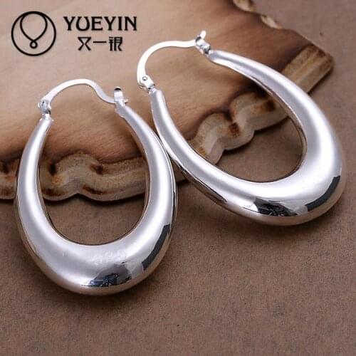 Circle earrings Wholesale chaep silver plated stud earrings for women fashion wedding jewelry kolczyki Nickle free