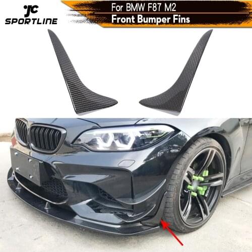 Front Bumper Lip Spoiler Splitters For BMW F87 M2 M2C Competition 2016 - 2020 Carbon Fiber Cupwings Winglets