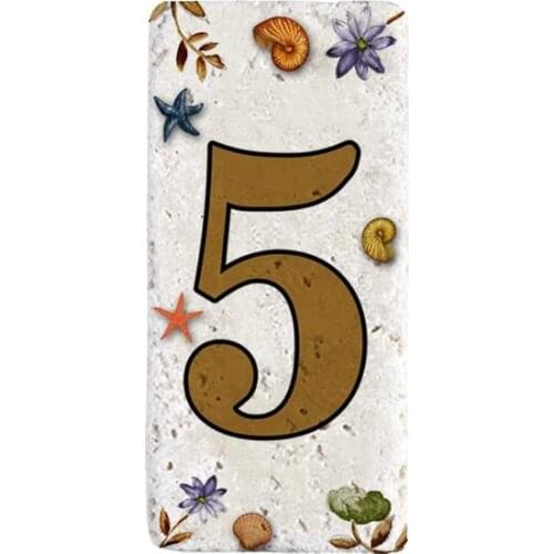 Oscar Stone Decor Natural Stone Door Numbers wall graphics gráficos de parede настенная графика