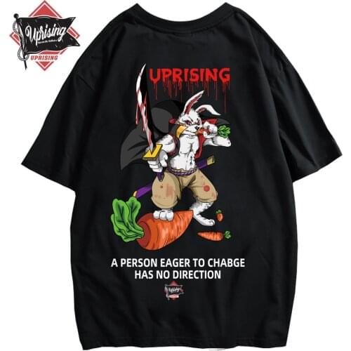 UPRISING 2021 Men T-Shirt футболка мужская Men T-Shirt Printed Short-sleeved T-shirt Loose Casual Mens Cotton Rabbit Samurai