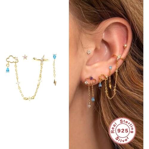 BOAKO Earrings 2021 Trend 925 Sterling Silver Purple Zircon Star Drop Woman Jewelry Free Shipping Vintage Pendientes Mujer