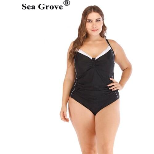 Plus Size One Piece Swimwear Beach Swimming Bathing Suit Brief Black Large Size swimsuits sexy one piece swim suits