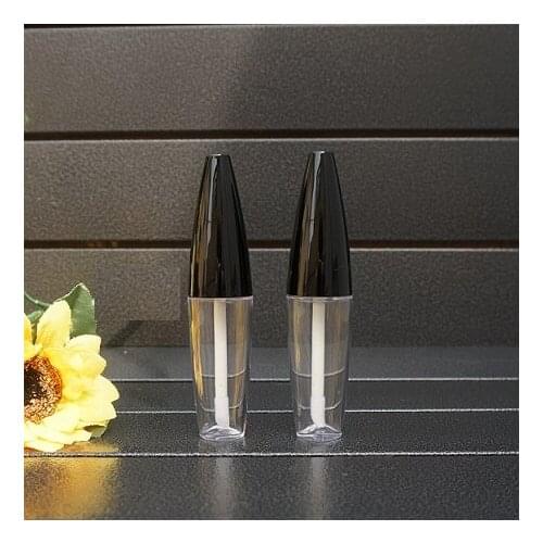 1/5/10pcs 12ml Empty Plastic Portable Lip Gloss Packing Tube,DIY Clear Cosmetic Lip Bottle,Black Cap Refillable Lipgloss Tubes