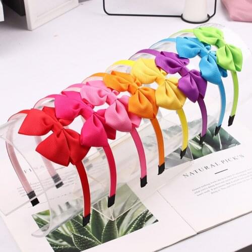 XIMA 1PC 3.5inch Ribbon Hair Bows with Hairbands Lovely Princess Teeth Plastic Hairband Girls Headbands Hair Accessories