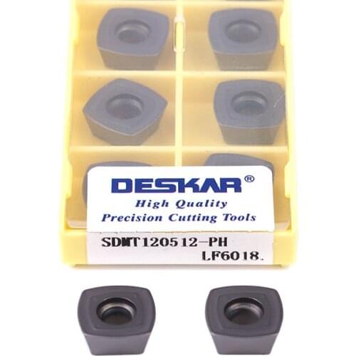 10pcs SDMT120512-PH SDMT150512-PH LF6018 CNC Lathe Turning Tool Carbide Milling Insert External Turning Tool,For Stainless Steel