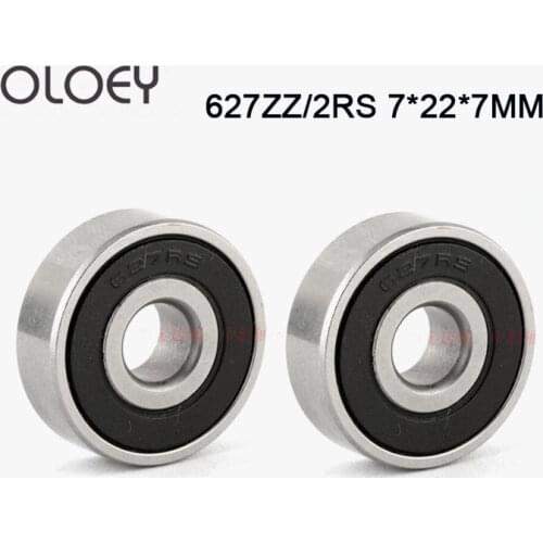 10pcs/Lot 627-2RS 627 RS 7x22x7mm ABEC Rubber Sealed Ball Bearing Miniature Bearing Deep Groove Ball Bearing