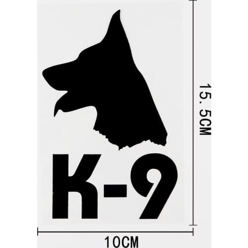 10CM*15.5CM Fashion K-9 German Shepherd Dog Vinyl Car Sticker Decal Black/Silver 8C-0278