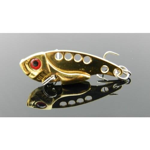 100Pcs/lot Metal VIB Mini Blade Fishing lures 3.5CM-3.2G 10# hook bass hard bait vibe fishing tackle vibration