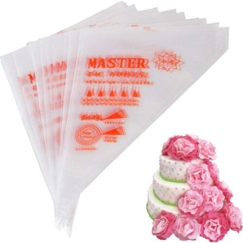 100PCS Disposable Piping Bag Pastry Bags 12inch Icing Fondant Cake Cream Bag Cupcake Decorating Tools Cake Nozzles Pastry Bags