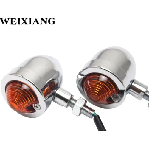 2 x Universal Motorcycles 12V Bullet Turn Signal Indicator Lights Lamp Fit Most Of Models With 10mm Bolt