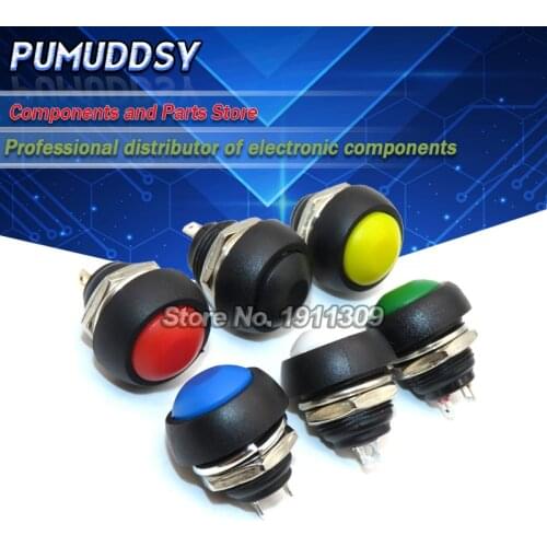 6PCS PBS-33B Mini 12mm Waterproof Momentary ON/OFF Push Button Round Switch PBS-33B kit