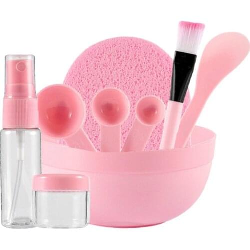 9 in 1 DIY Mask Bowl Brush Beauty Tool Homemade Stick Spray Bottle Measuring Spoon Make up Set Mixing Bowl