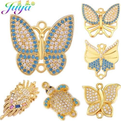 Juya Handicraft Accessories Supplies DIY Gold/Rose Gold Butterfly Charm Connectors For Fashion Earring Bracelets Making