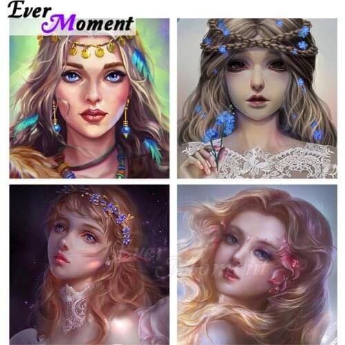 Ever Moment Diamond Painting Mysterial Girls 5D Exotic Fairy Handicraft Bed Decoration DIY Art Collections Cross Stitch ASF2320