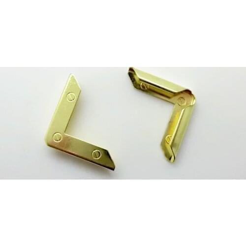 Free Shipping-100pcs Gold Plated Metal Book Corner Albums Menus Folders Corner Protectors 23x32mm J1700