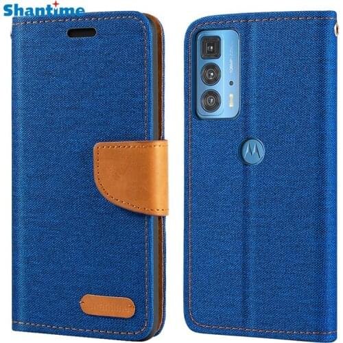 Oxford Leather Wallet Case For Motorola Moto Edge 20 Pro With TPU Soft Back Cover Magnet Flip Case For Motorola Moto Edge 20 Pro