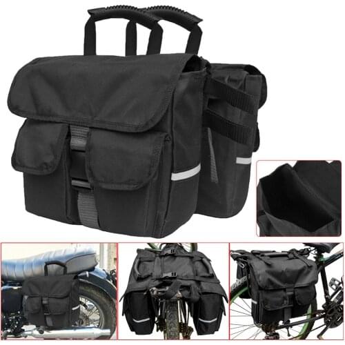 Black Motorcycle Bicycle Saddle Bag Rear Seat Backpack Removable Rear Saddle Bag Motorcycle Accessories