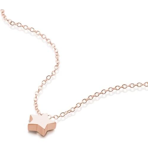 Simple Dainty Tiny star pendant Chocker for Women 925 sterling silver Heart Necklace Bohemian Short chain charm jewelry Gift