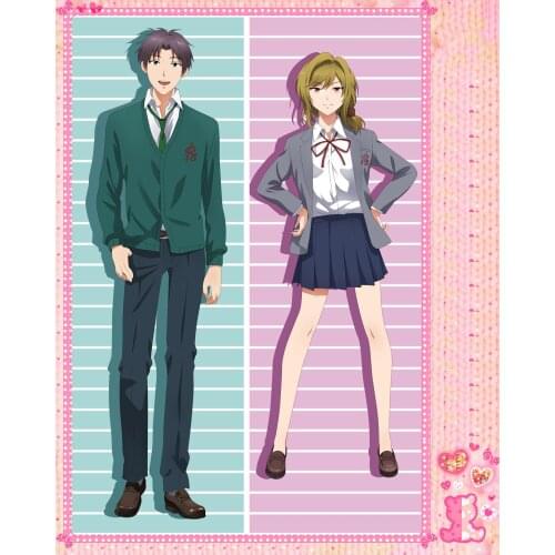 Anime Cartoon Gekkan Shoujo Nozaki-kun Double Bolster Hugging Pillow Case Pillow Cover Pillowcase Peach Skin 2 Way No.59059