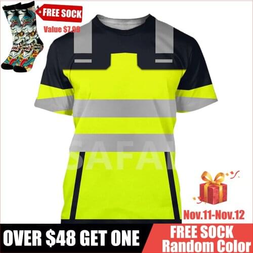 Trucker Job Tattoo Skull USA Country Flag Name Summer 3D All Over Printed 1 Round Neck T Shirts Men Women Harajuku Casual Tee