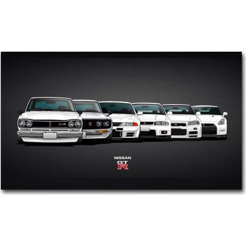 HD Printed Nissan GTR Classic Sports Cars Wall Art Poster Canvas painting For Home Room Decor